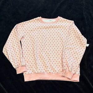 Altar'd State Pink Polka Dot Crewneck Sweatshirt